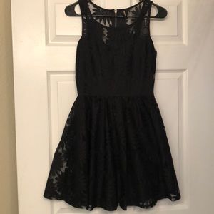 Black sleeveless sunflower dress